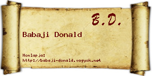 Babaji Donald névjegykártya