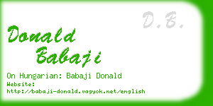 donald babaji business card